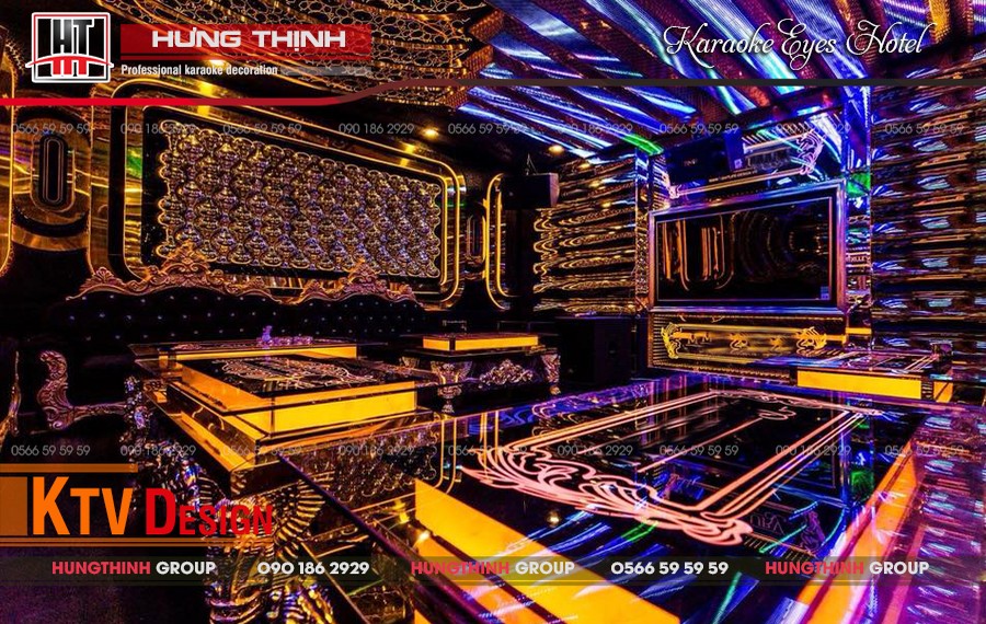 Quán karaoke Eyes Quận 1 có lối decor hiện đại, độc đáo