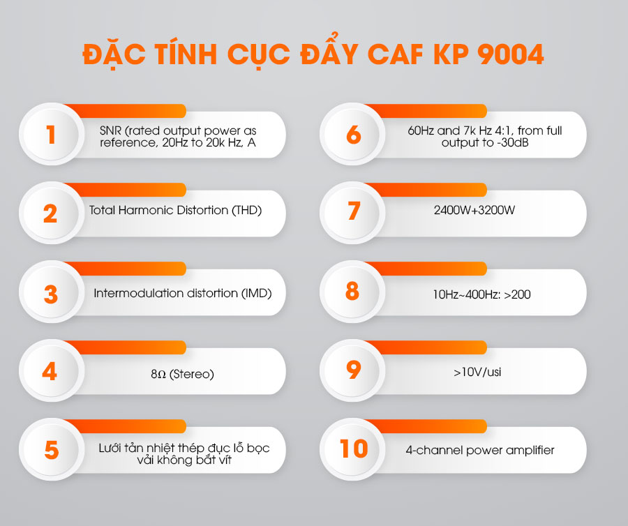 Đặc tính của cục đẩy CAF KP-9004
