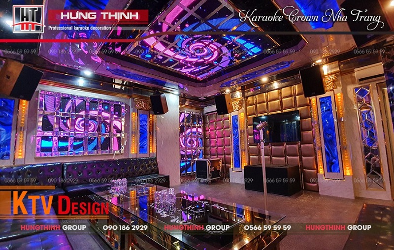 Hệ thống âm thanh chuyên nghiệp tại karaoke Crown Nha Trang