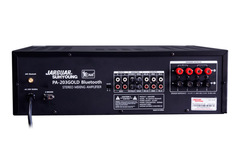 Thiết kế ấn tượng của amply Jarguar PA-203 Gold Bluetooth