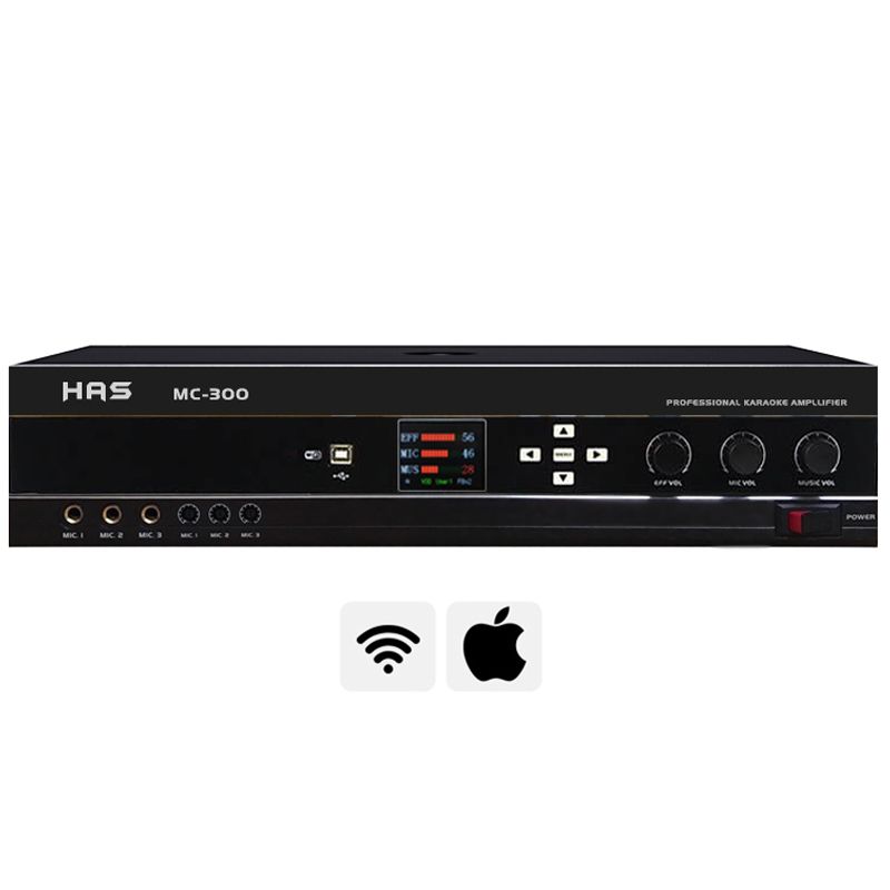 Thiết kế hiện đại của amply karaoke HAS MC300